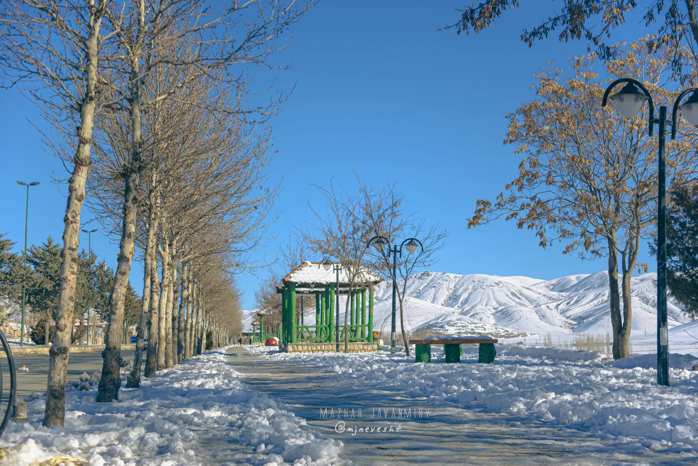 کامیاران · استان کردستان · بوستان شهر در زمستان